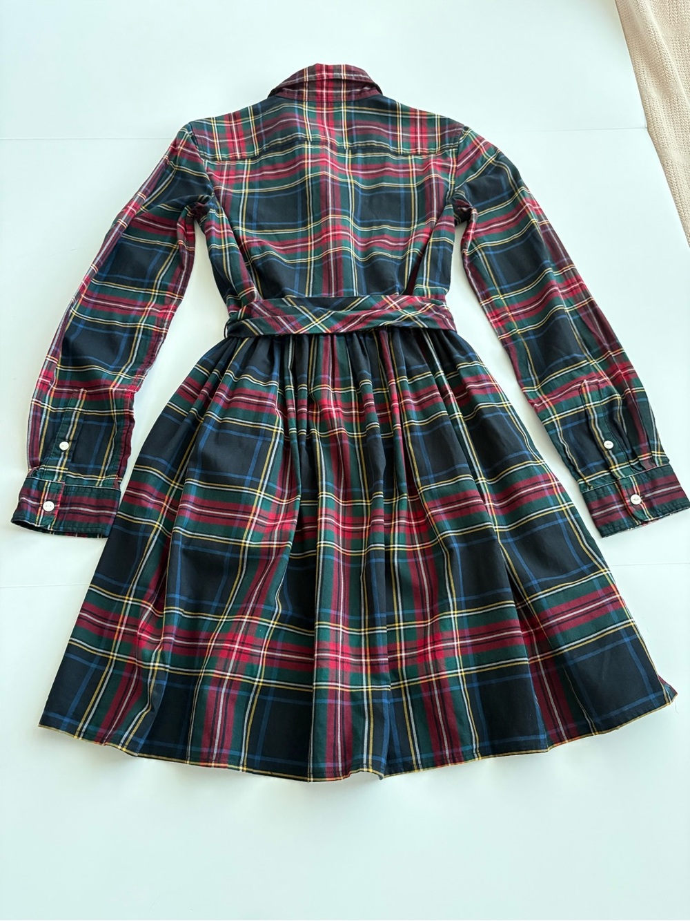 Polo Ralph Lauren Girls 16 Tartan Plaid Belted Shirt Dress - Picture 4 of 11